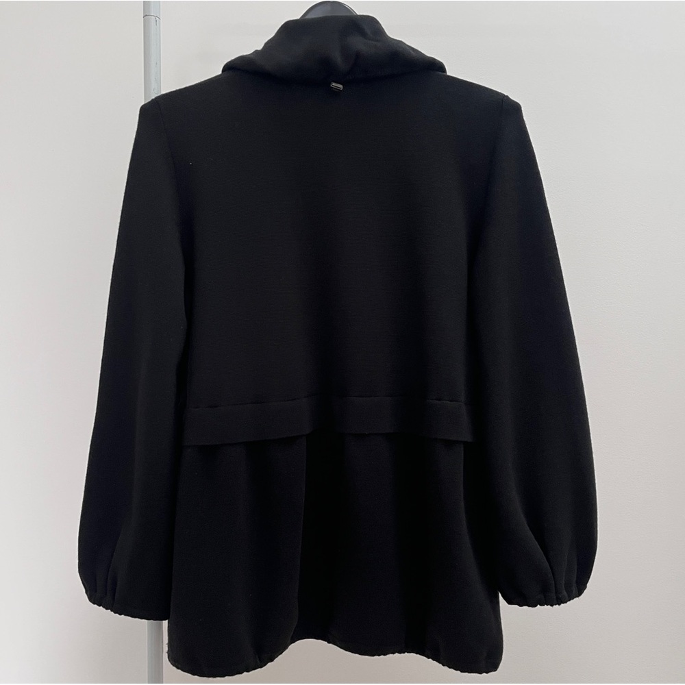 Akris Punto wool stretch knit zip sweater jacket 10 black timeless old money - Picture 11 of 11